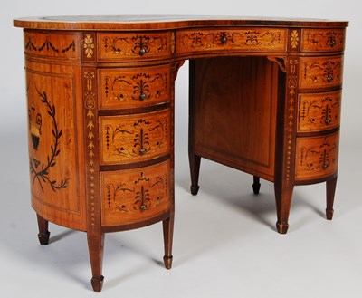 Lot 84 - A 19th century satinwood and marquetry inlaid...