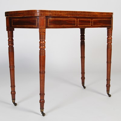 Lot 15 - A 19th century mahogany and boxwood lined card...