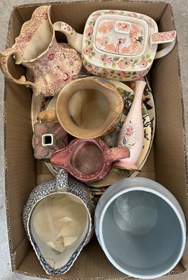 Lot 613 - Three boxes - assorted ceramics to include a...