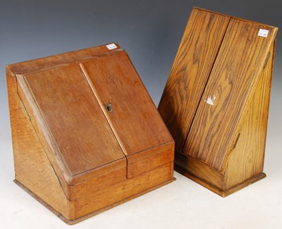 Lot 358 - A Victorian oak stationery box, the hinged...