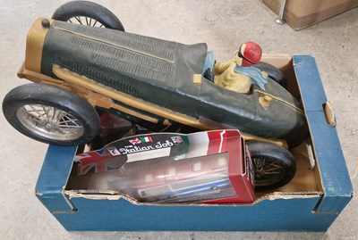 Lot 571 - Box - vintage model of an open-wheel race car,...