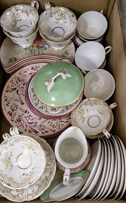 Lot 579 - Box - assorted tea ware to include a Victorian...