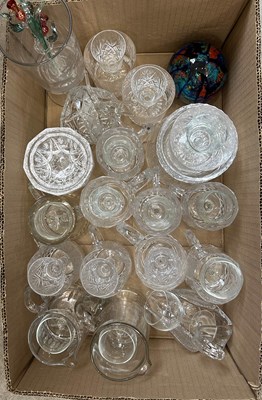 Lot 585 - Three boxes - assorted crystal and other...