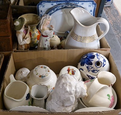 Lot 590 - Two boxes - assorted mixed ceramics to include...