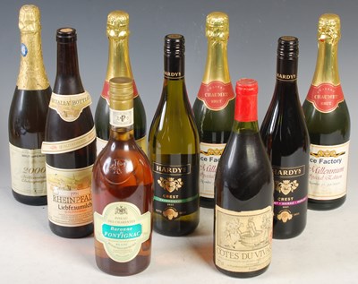 Lot 345 - A collection of nine bottles of various wines...