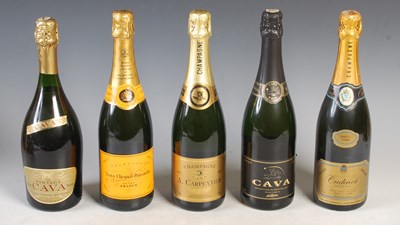 Lot 346 - Five bottles of champagne and cava to include...