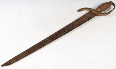 Lot 362 - An Antique cutlass type sword, with brass...