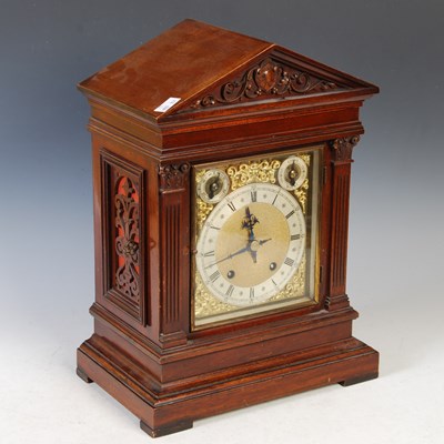 Lot 374 - An Antique architectural form mantle clock,...