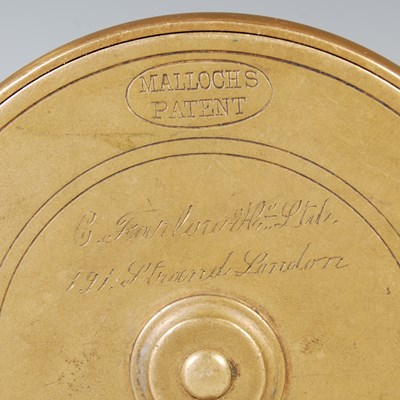 Lot 378 - Fishing Interest - A brass Mallochs Patent...