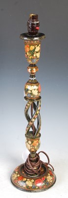 Lot 408 - A Kashmiri type candlestick, converted to...