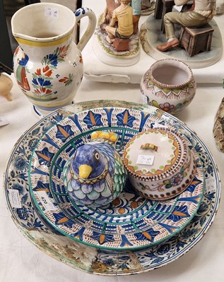 Lot 420 - A collection of Continental ceramics to...