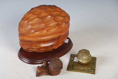 Lot 430 - An Antique carved wooden inkstand in the form...