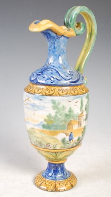 Lot 23 - A Continental Maiolica pottery ewer, probably...