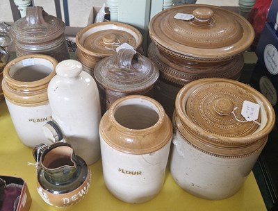 Lot 478 - A collection of assorted antique stoneware to...