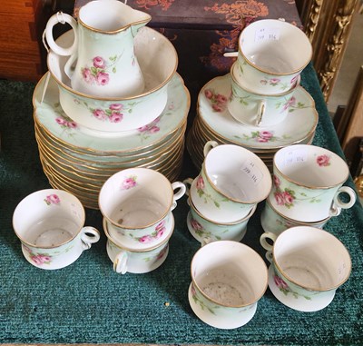 Lot 488 - A Victorian part tea set, the green exterior...