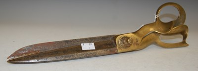 Lot 188 - An impressive pair of brass and steel tailor's...