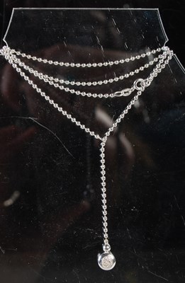 Lot 80 - An 18ct white gold ball link necklace...