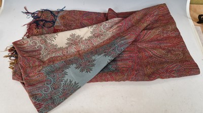 Lot 544 - A vintage Paisley shawl, with tassled edge and...