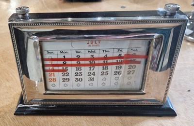 Lot 125 - A London silver mounted desk calendar, 21.5 cm...