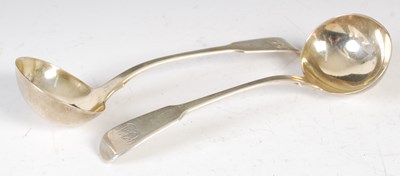 Lot 128 - A pair of George IV silver sauce ladles,...