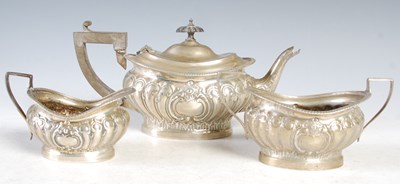 Lot 132 - A Birmingham silver three-piece bachelor's tea...