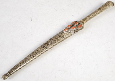 Lot 157 - An Ottoman Kard dagger, the wootz blade with...