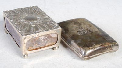 Lot 160 - A Birmingham silver cigarette case and a white...