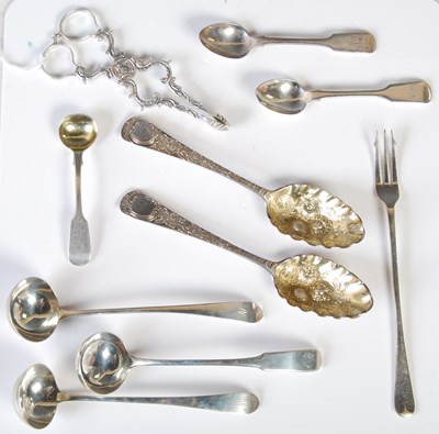 Lot 177 - A collection of assorted silver flatware to...