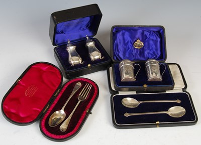 Lot 181 - Four cased sets of silverware to include a...