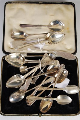 Lot 183 - A collection of assorted silver flatware.