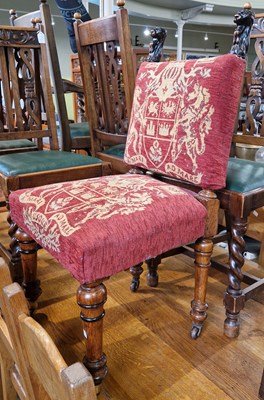 Lot 729 - A 19th century mahogany side chair with lion...