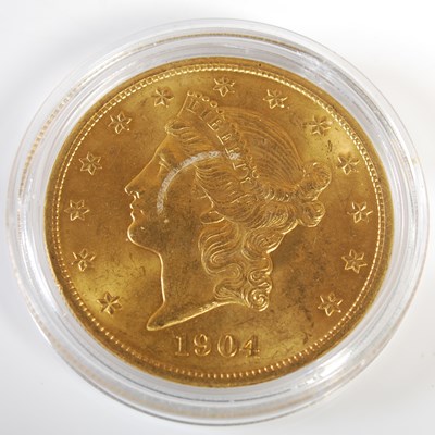 Lot 225 - A United States of America gold twenty dollar...