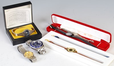 Lot 254 - Six assorted wristwatches to include facsimile...