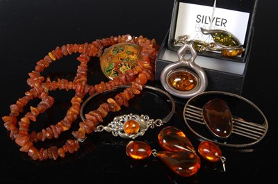 Lot 269 - A collection of assorted amber jewellery to...