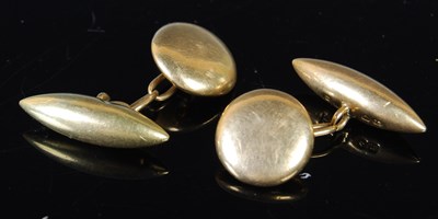 Lot 271 - A pair of 18ct gold cufflinks, gross weight...