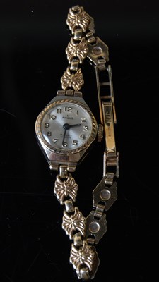 Lot 297 - A ladies 9ct gold Angus bracelet wristwatch...