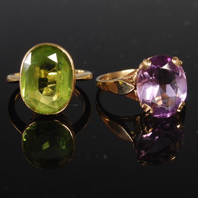 Lot 308 - Two gem set rings to include a 9ct gold and...