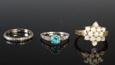 Lot 317 - A group of three assorted rings to include a...