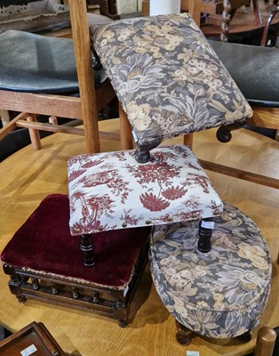 Lot 782 - A group of four assorted footstools.