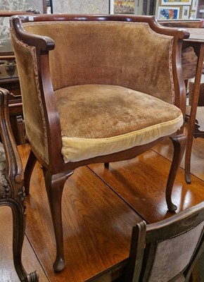 Lot 791 - An Antique mahogany velvet upholstered tub...