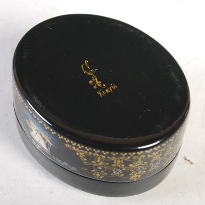 Lot 333 - Three assorted Russian lacquer boxes, to...