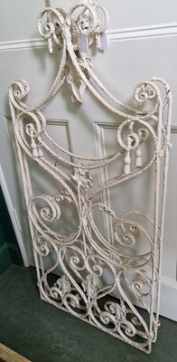 Lot 804 - A pair of white painted wrought metal garden...