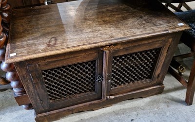 Lot 812 - An early 20th century darkwood side cupboard,...