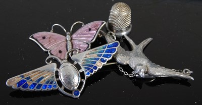 Lot 122O - Charles Horner, two silver and enamel...