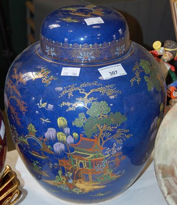 Lot 307 - A Carltonware blue ground Mikado patterned jar...