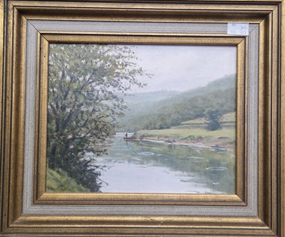 Lot 633 - Rodger Fisher Early Morning, River Wye Oil on...