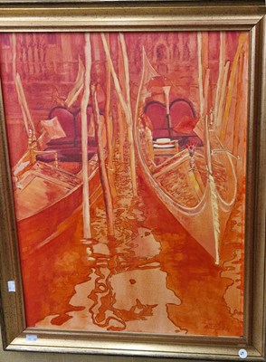 Lot 637 - Margaret McIntyre (20th century) Red Gondolas...