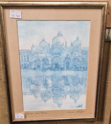 Lot 662 - Giorgio Ghidoli Venezia, St Marco watercolour,...