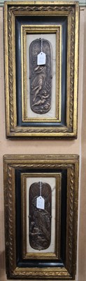 Lot 663 - A pair of decorative bronzed and stone wall...