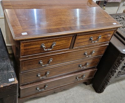 Lot 838 - A 20th century mahogany and boxwood lined...